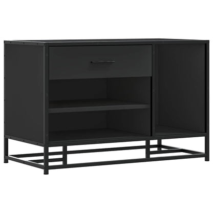 Panca Portaoggetti Nera 80x40x53,5 cm Multistrato e Metallo | homemem39