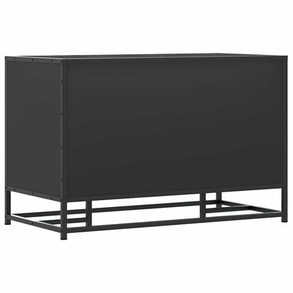 Panca Portaoggetti Nera 80x40x53,5 cm Multistrato e Metallo | homemem39