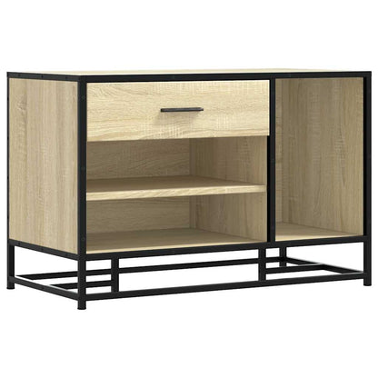 Panca Portaoggetti Rovere Sonoma Legno Multistrato e Metallo | homemem39