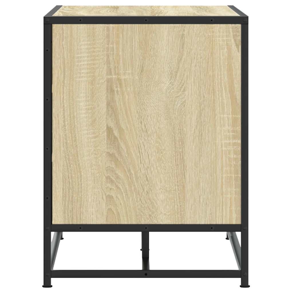 Panca Portaoggetti Rovere Sonoma Legno Multistrato e Metallo | homemem39
