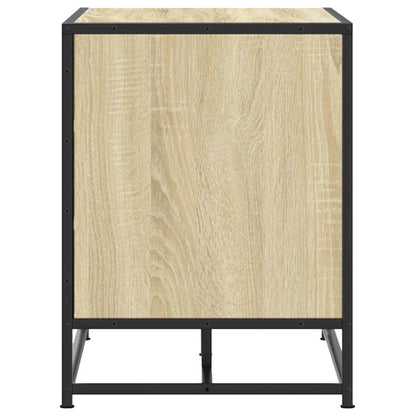 Panca Portaoggetti Rovere Sonoma Legno Multistrato e Metallo | homemem39
