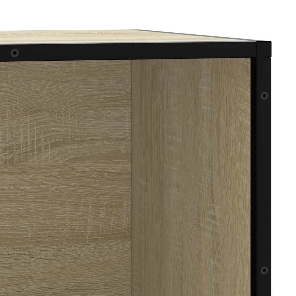 Panca Portaoggetti Rovere Sonoma Legno Multistrato e Metallo | homemem39