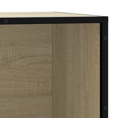Panca Portaoggetti Rovere Sonoma Legno Multistrato e Metallo | homemem39