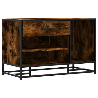 Panca Portaoggetti Rovere Fumo Legno Multistrato e Metallo | homemem39