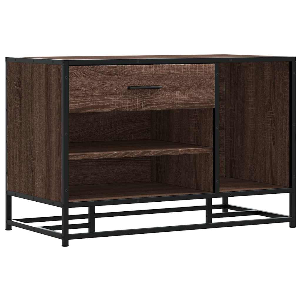 Panca Portaoggetti Rovere Marrone Legno Multistrato e Metallo | homemem39