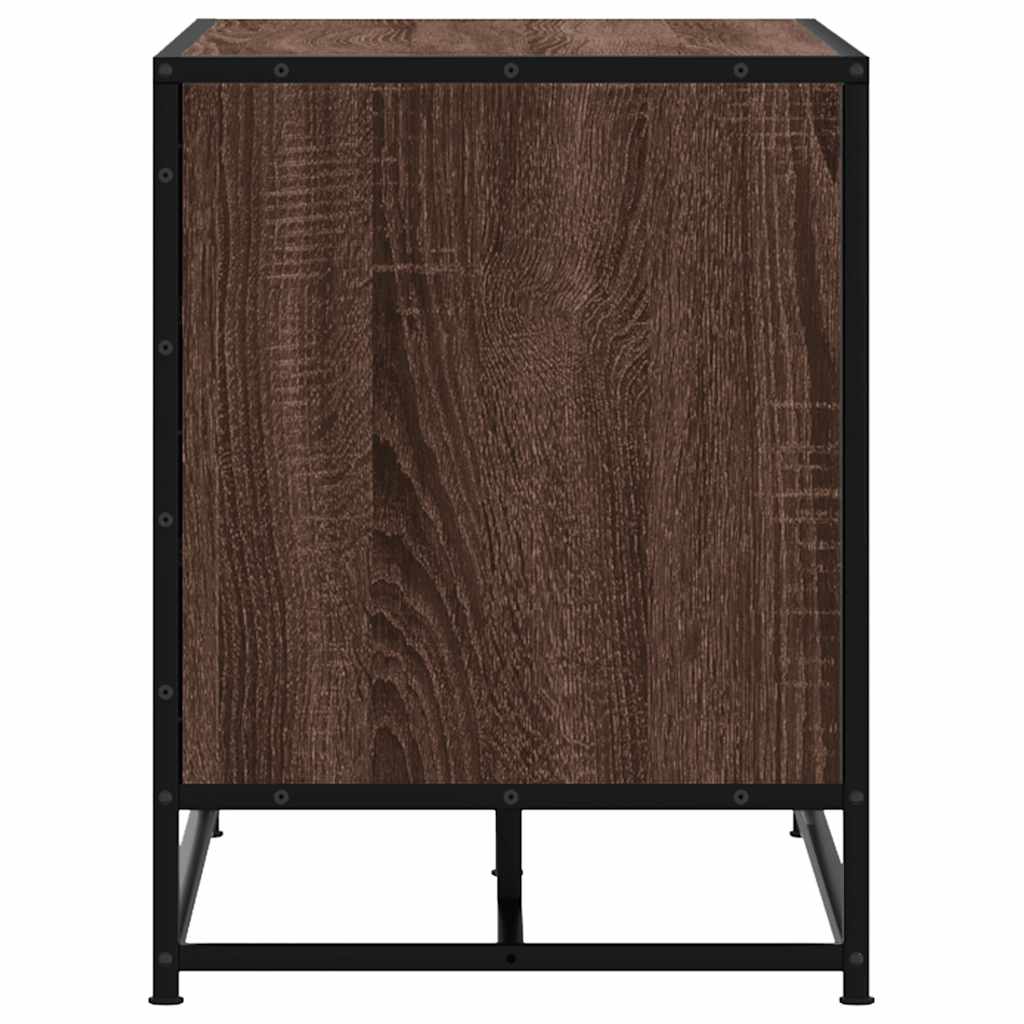 Panca Portaoggetti Rovere Marrone Legno Multistrato e Metallo | homemem39