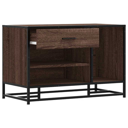 Panca Portaoggetti Rovere Marrone Legno Multistrato e Metallo | homemem39