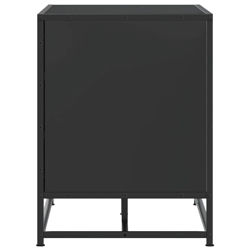 Scarpiera Nera 84x40x53,5 cm in Truciolato e Metallo | homemem39