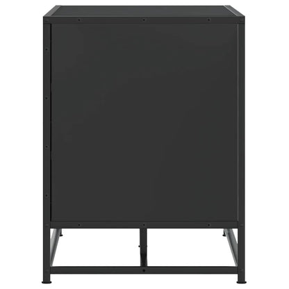 Scarpiera Nera 84x40x53,5 cm in Truciolato e Metallo | homemem39