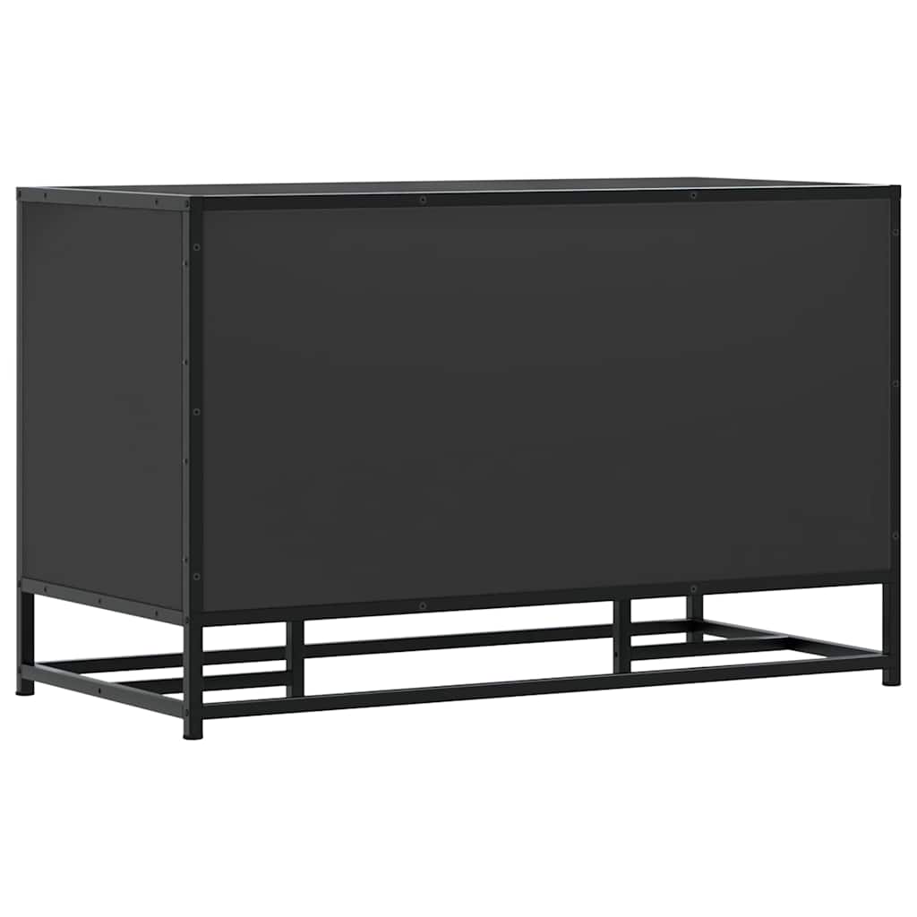 Scarpiera Nera 84x40x53,5 cm in Truciolato e Metallo | homemem39