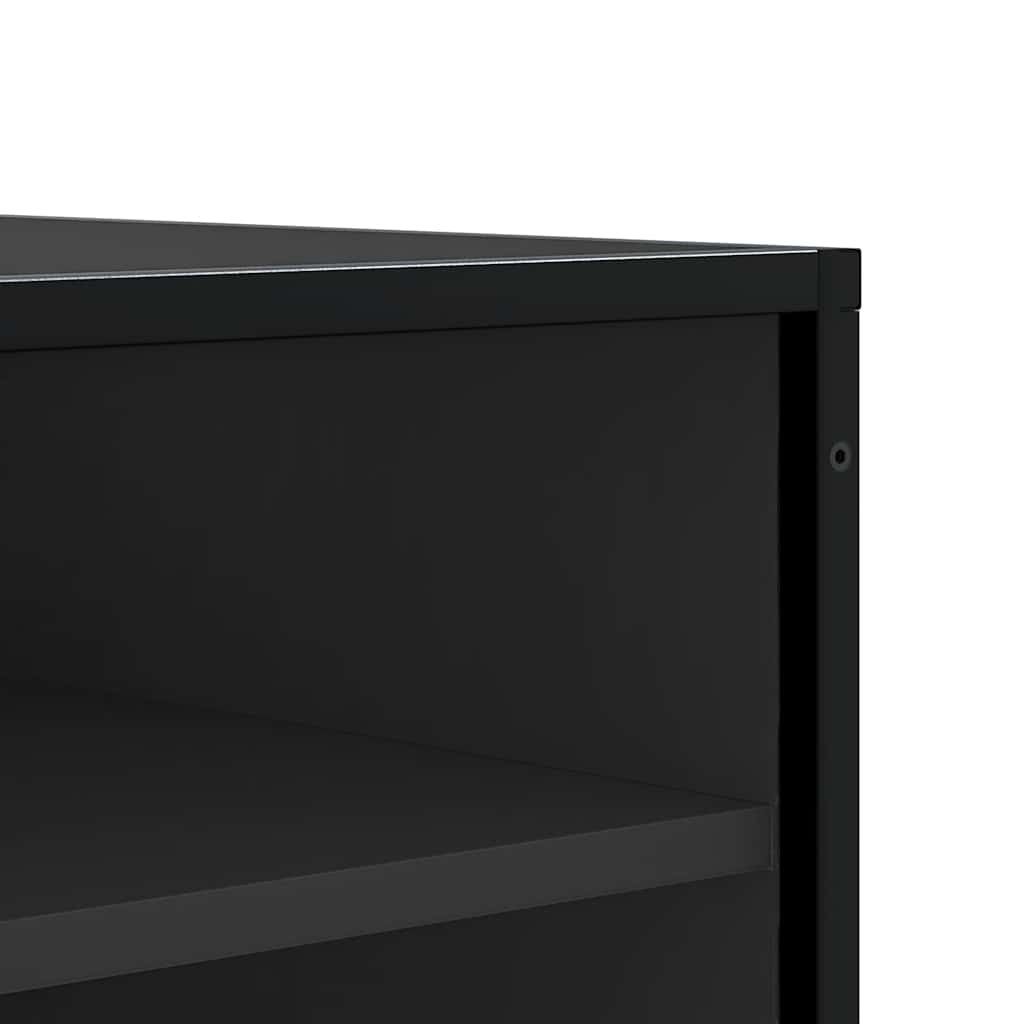 Scarpiera Nera 84x40x53,5 cm in Truciolato e Metallo | homemem39