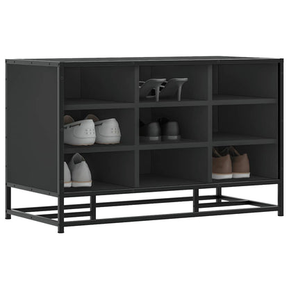 Scarpiera Nera 84x40x53,5 cm in Truciolato e Metallo | homemem39