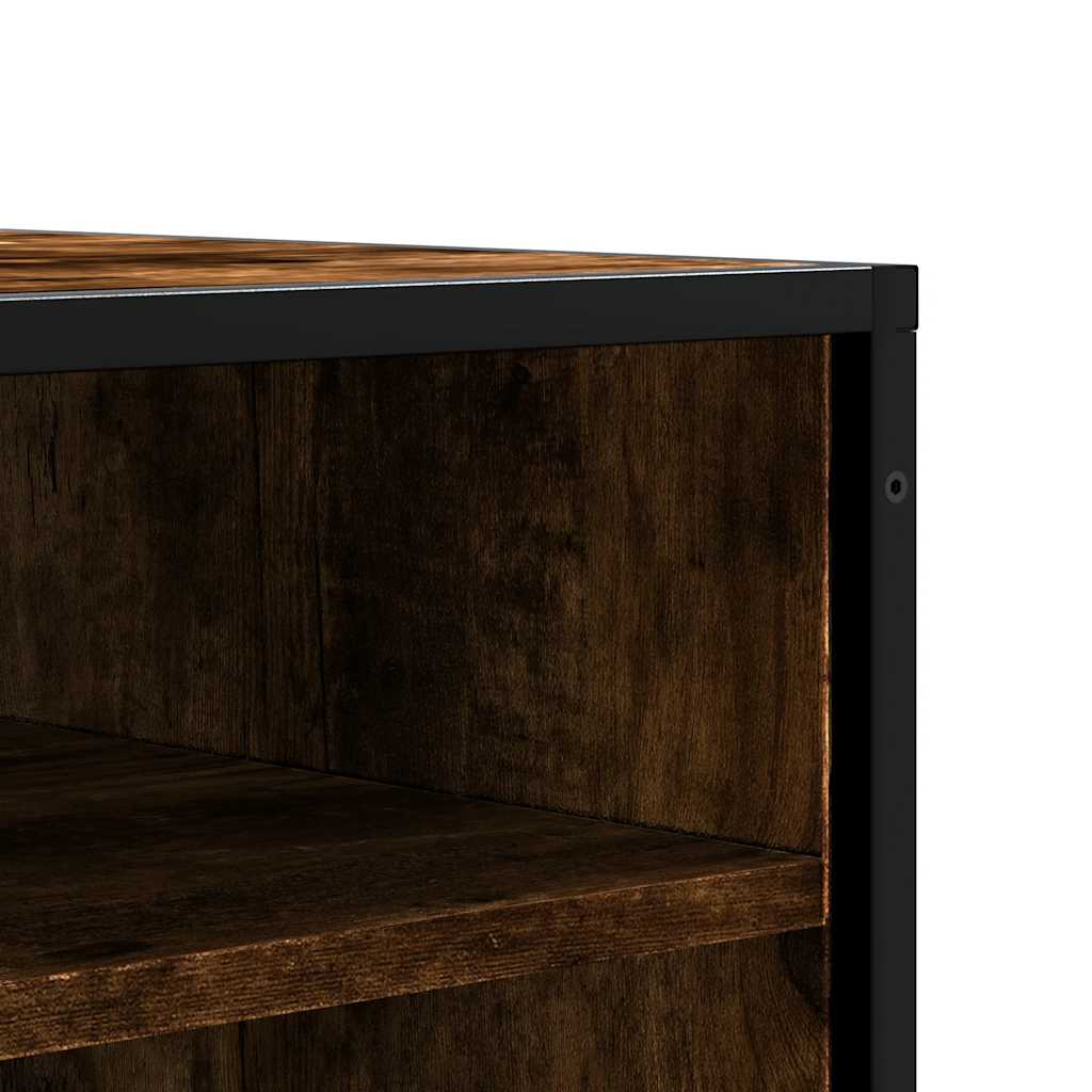 Scarpiera in Rovere Fumo 84x40x53,5 cm in Truciolato e Metallo | homemem39