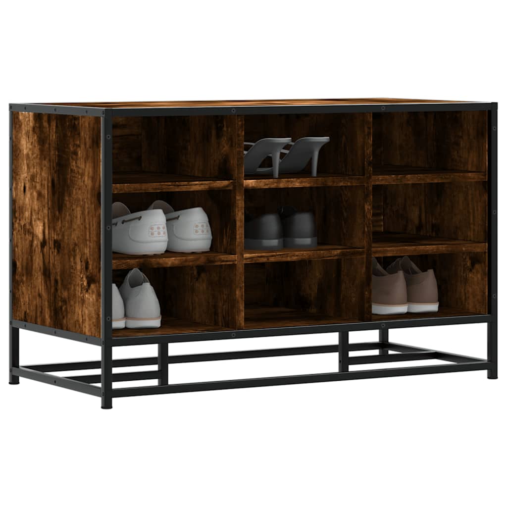 Scarpiera in Rovere Fumo 84x40x53,5 cm in Truciolato e Metallo | homemem39