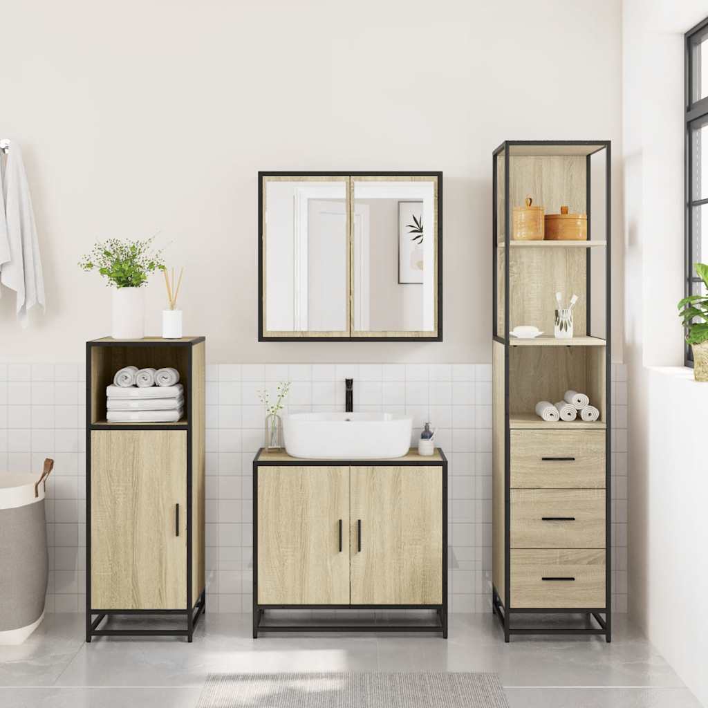 Armadietto Bagno Rovere Sonoma 35x37,5x166 cm Legno Multistrato | homemem39