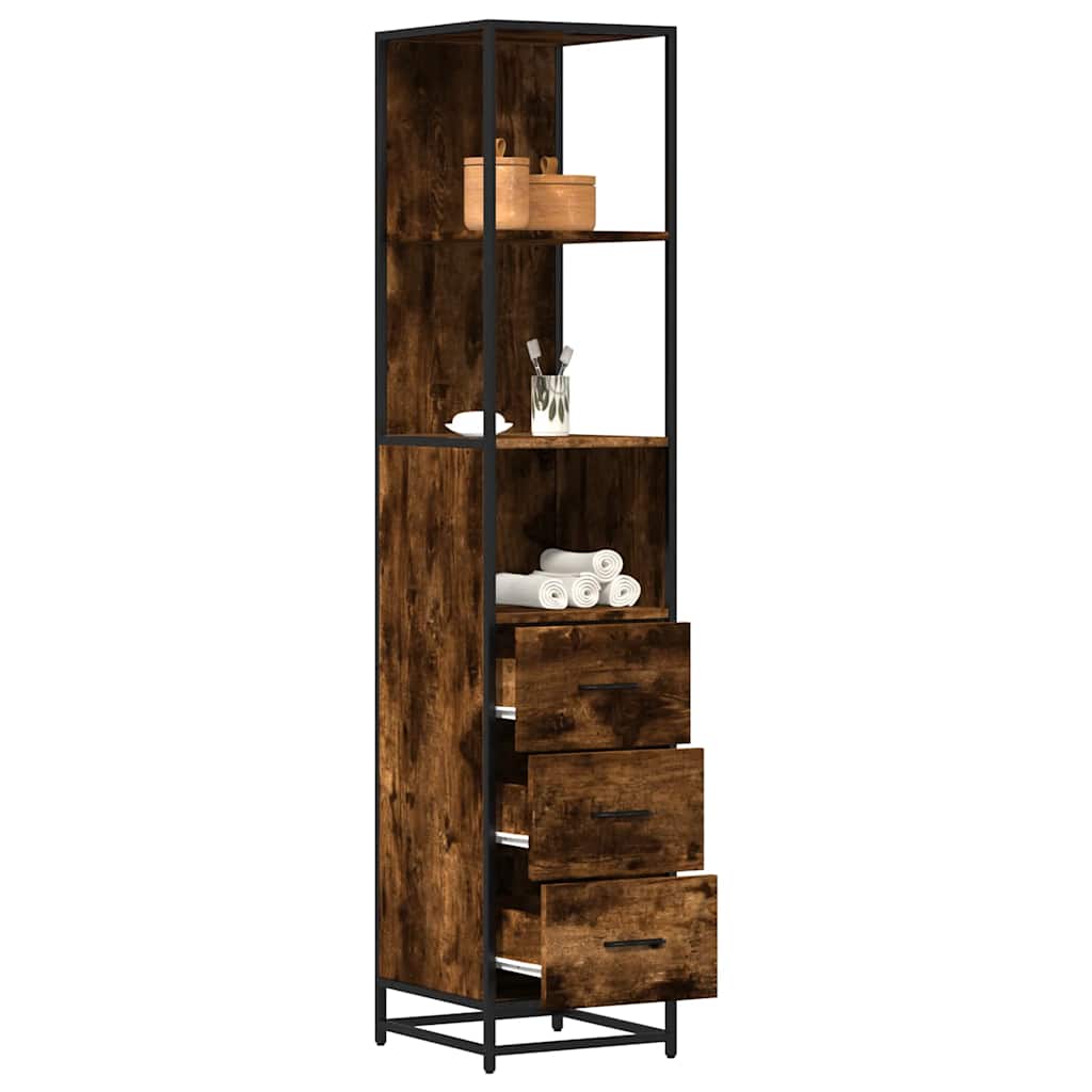 Armadietto Bagno Rovere Fumo 35x37,5x166cm in Legno Multistrato | homemem39