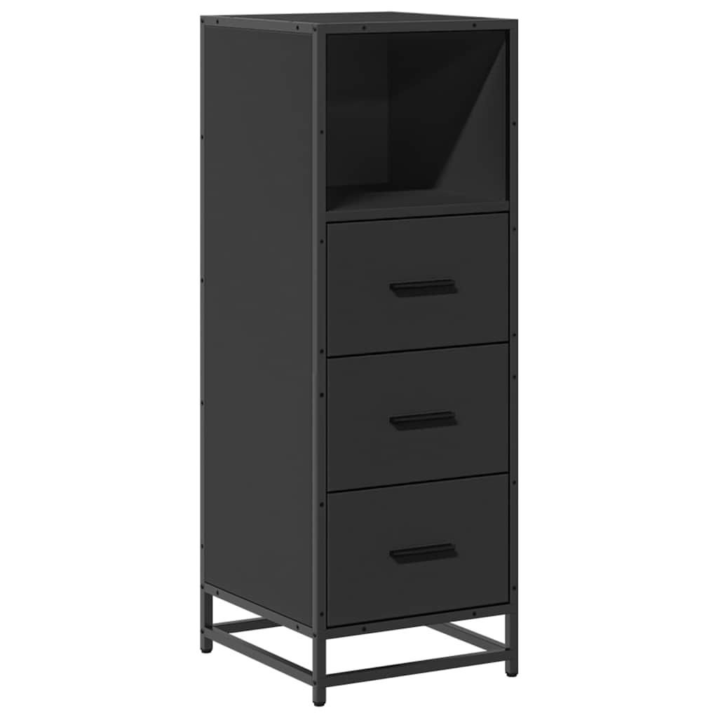 Armadietto da Bagno Nero 35x37,5x100 cm in Legno Multistrato | homemem39
