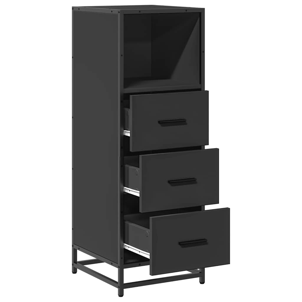Armadietto da Bagno Nero 35x37,5x100 cm in Legno Multistrato | homemem39