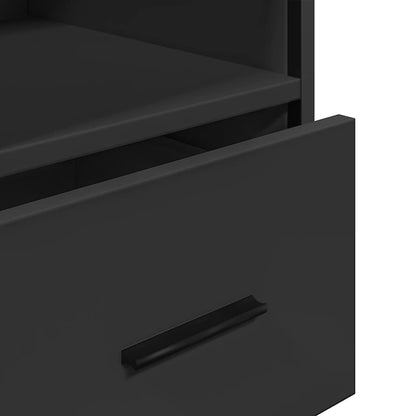 Armadietto da Bagno Nero 35x37,5x100 cm in Legno Multistrato | homemem39