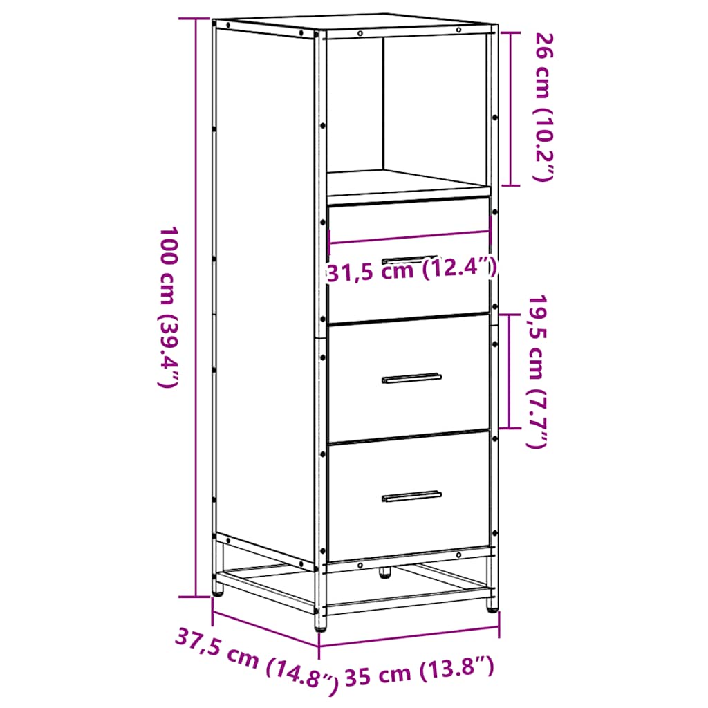 Armadietto Bagno Rovere Sonoma 35x37,5x100 cm Legno Multistrato | homemem39