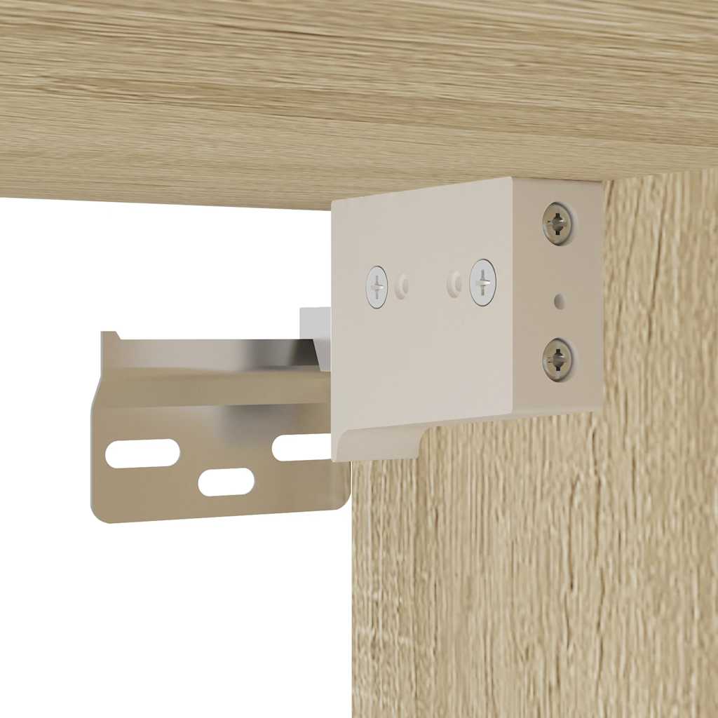 Mobiletto con specchio per bagno in rovere Sonoma 65x20x60 cm in legno ingegnerizzato | homemem39