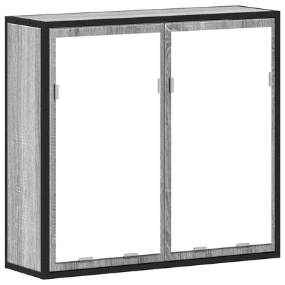 Mobile Specchio da Bagno Grigio Sonoma 65x20x60 cm Multistrato | homemem39