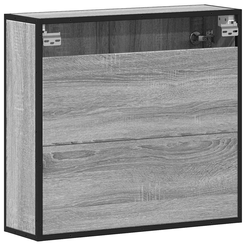 Mobile Specchio da Bagno Grigio Sonoma 65x20x60 cm Multistrato | homemem39
