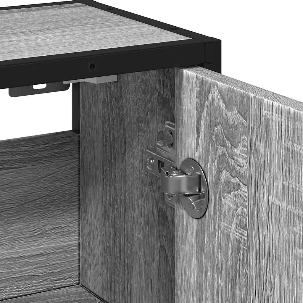 Mobile Specchio da Bagno Grigio Sonoma 65x20x60 cm Multistrato | homemem39