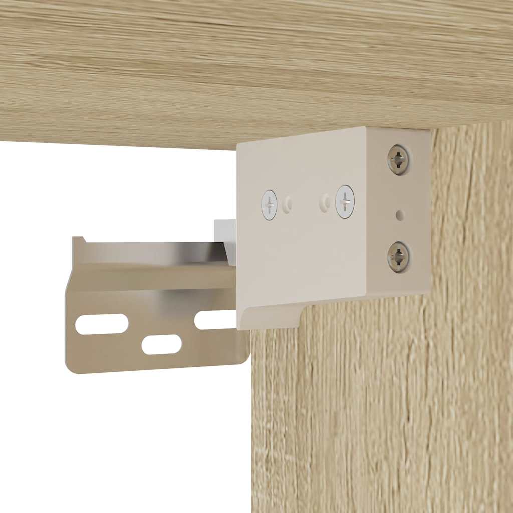 Mobiletto con specchio per bagno in rovere Sonoma 65x20x60 cm in legno ingegnerizzato | homemem39