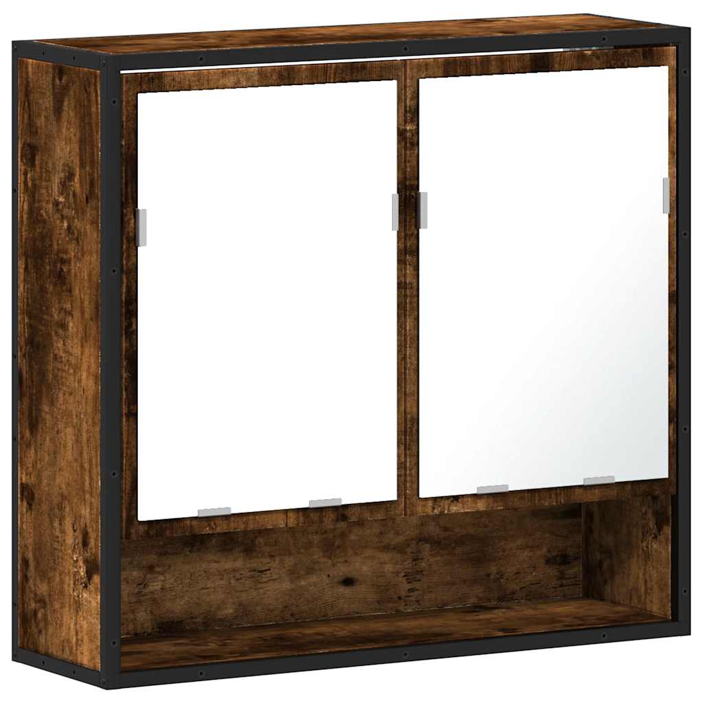 Mobile Bagno Specchio Rovere Fumo 65x20x60 cm Legno Multistrato | homemem39