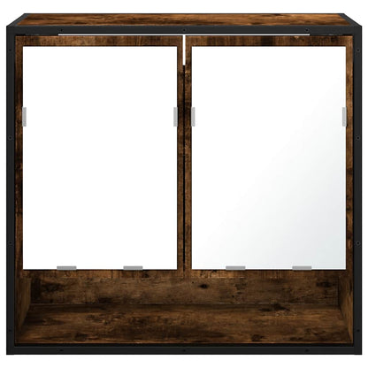 Mobile Bagno Specchio Rovere Fumo 65x20x60 cm Legno Multistrato | homemem39