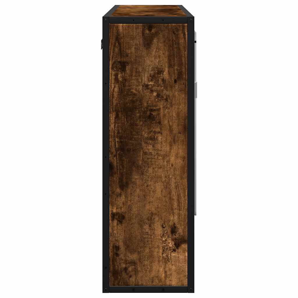 Mobile Bagno Specchio Rovere Fumo 65x20x60 cm Legno Multistrato | homemem39