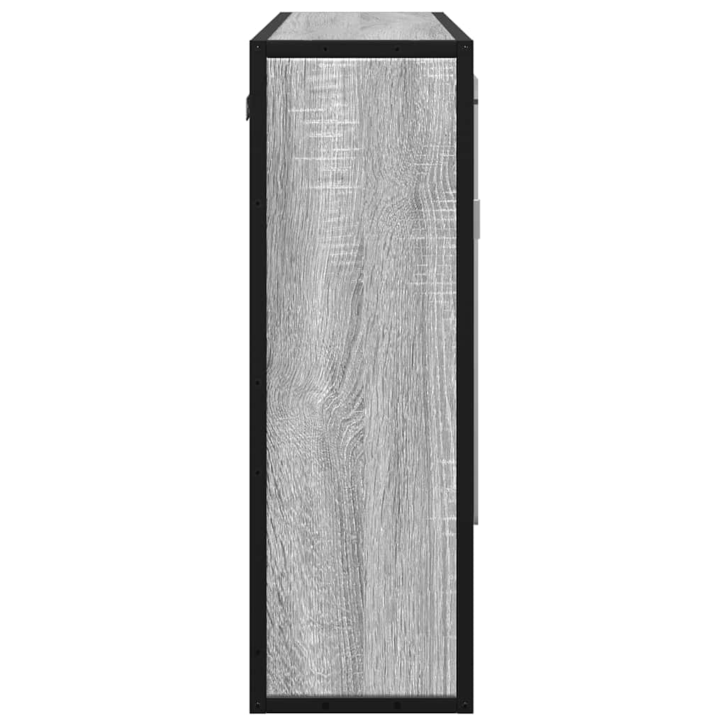 Mobile Specchio da Bagno Grigio Sonoma 65x20x60 cm Multistrato | homemem39