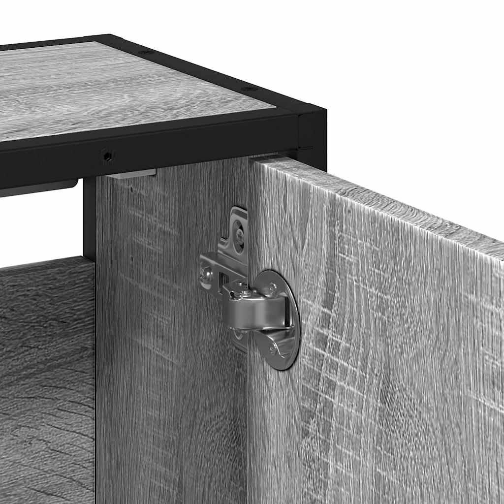 Mobile Specchio da Bagno Grigio Sonoma 65x20x60 cm Multistrato | homemem39