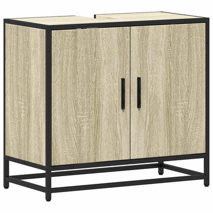 Mobiletto per Lavabo da Bagno Rovere Sonoma 65x33x60 cm Legno Massello | homemem39