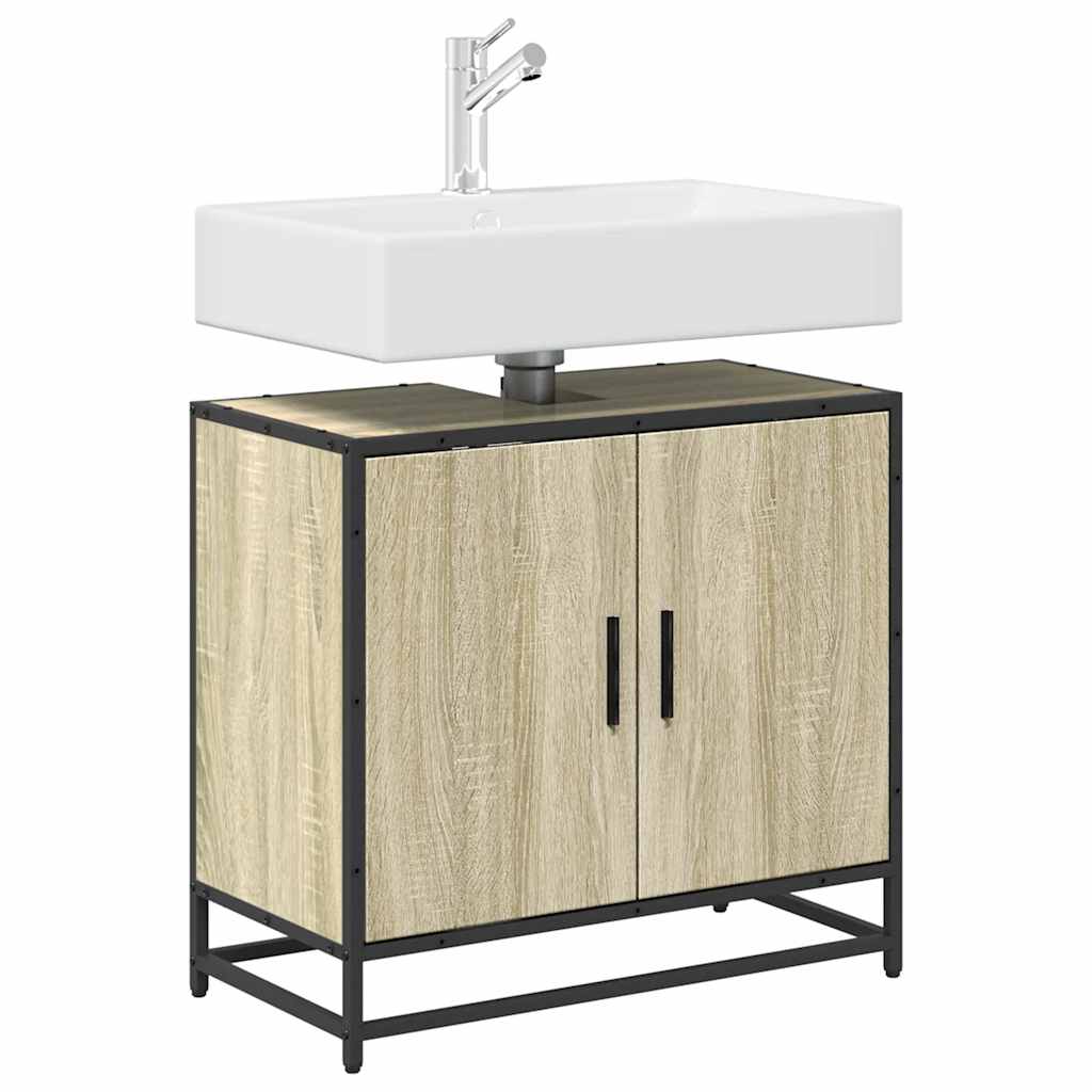 Mobiletto per Lavabo da Bagno Rovere Sonoma 65x33x60 cm