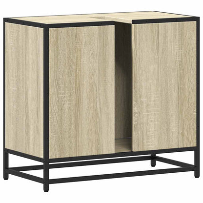 Mobiletto per Lavabo da Bagno Rovere Sonoma 65x33x60 cm Legno Massello | homemem39