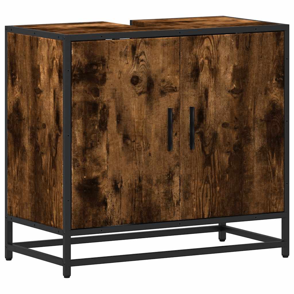 Mobile Lavabo Bagno Rovere Fumo 65x33x60 cm Legno Multistrato | homemem39