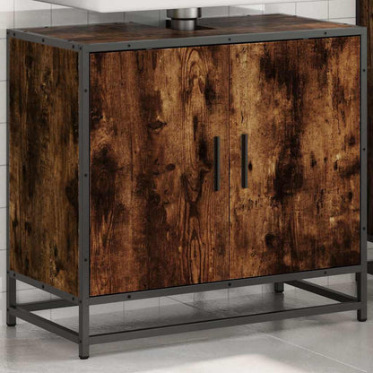 Mobile Lavabo Bagno Rovere Fumo 65x33x60 cm Legno Multistrato | homemem39
