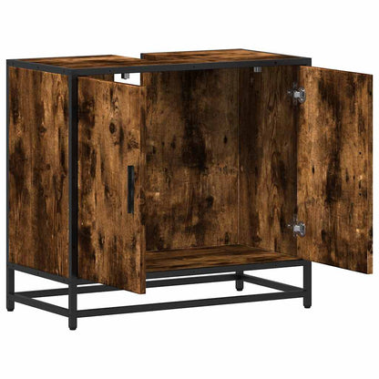 Mobile Lavabo Bagno Rovere Fumo 65x33x60 cm Legno Multistrato | homemem39