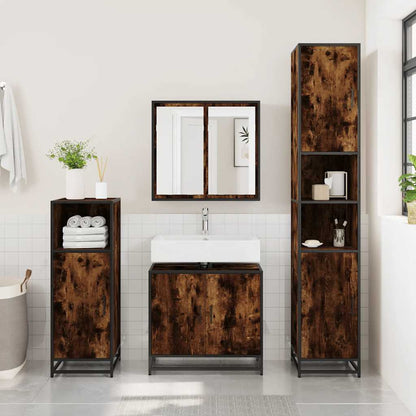 Mobile Lavabo Bagno Rovere Fumo 65x33x60 cm Legno Multistrato | homemem39