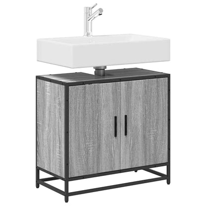 Mobile Lavabo Bagno Grigio Sonoma 65x33x60 cm Legno Multistrato