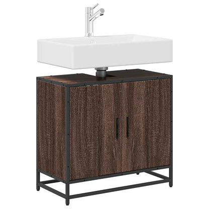 Mobile Lavabo Bagno Rovere Marrone 65x33x60cm Legno Multistrato