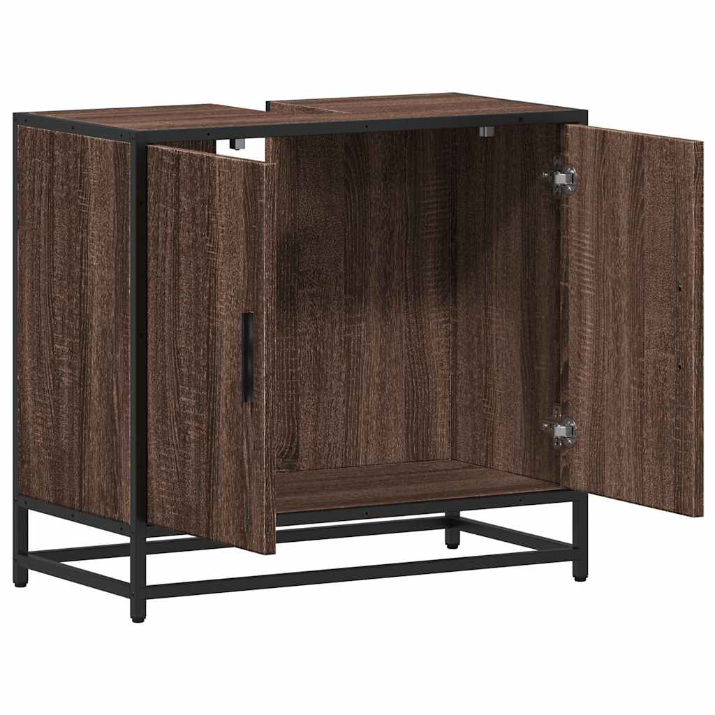 Mobile Lavabo Bagno Rovere Marrone 65x33x60cm Legno Multistrato | homemem39