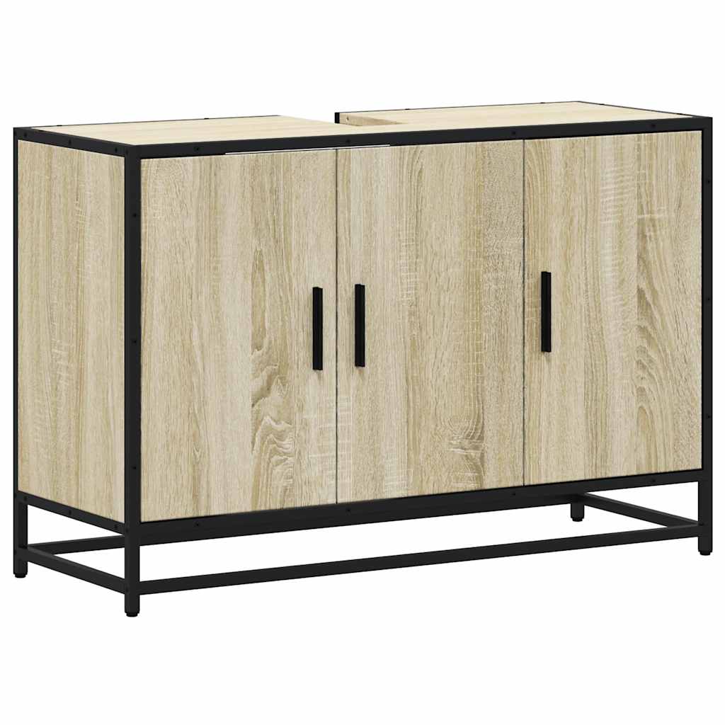 Mobiletto per Lavabo da Bagno Rovere Sonoma 90x33x60 cm