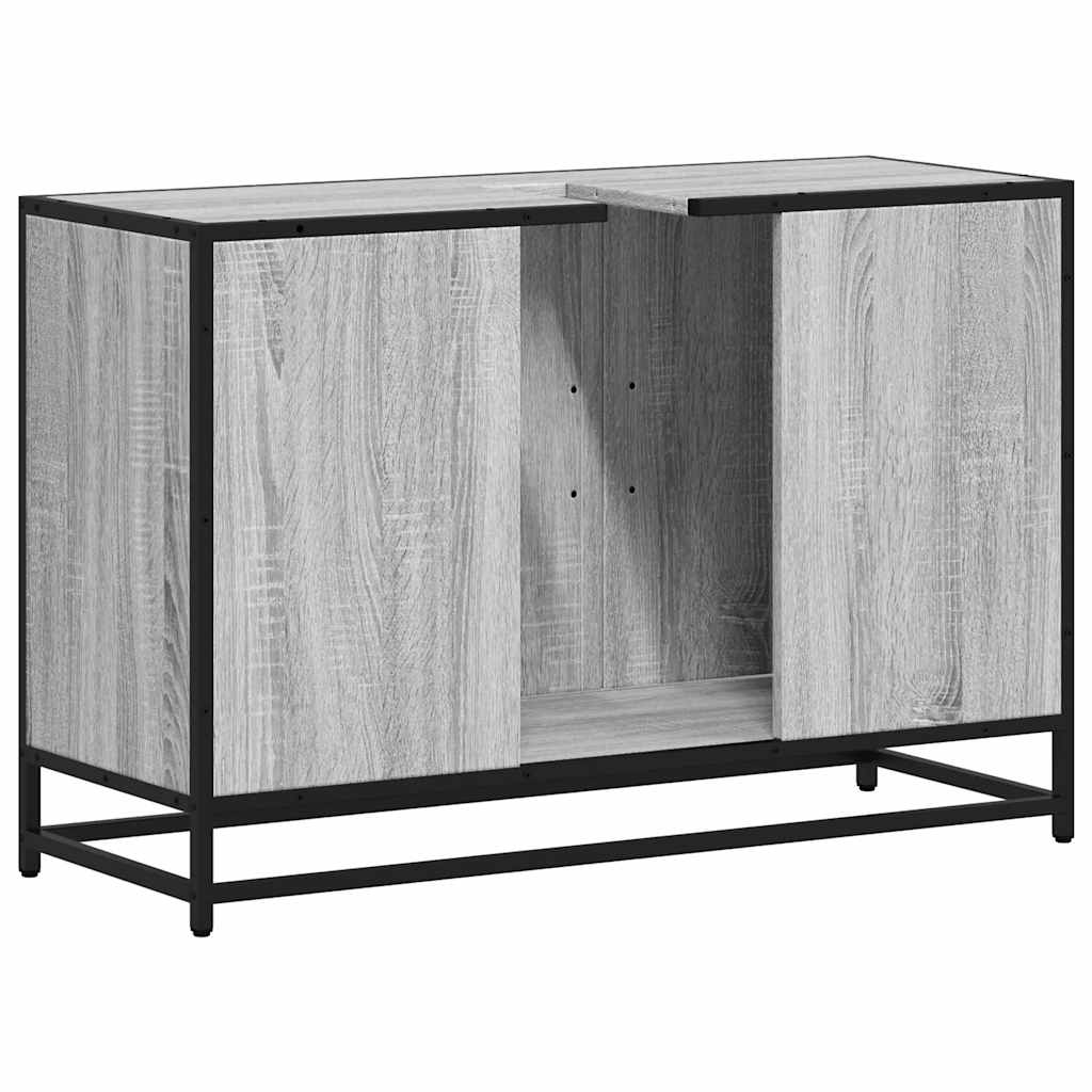Mobile Lavabo Bagno Grigio Sonoma 90x33x60 cm Legno Multistrato | homemem39