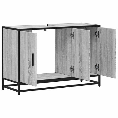 Mobile Lavabo Bagno Grigio Sonoma 90x33x60 cm Legno Multistrato | homemem39