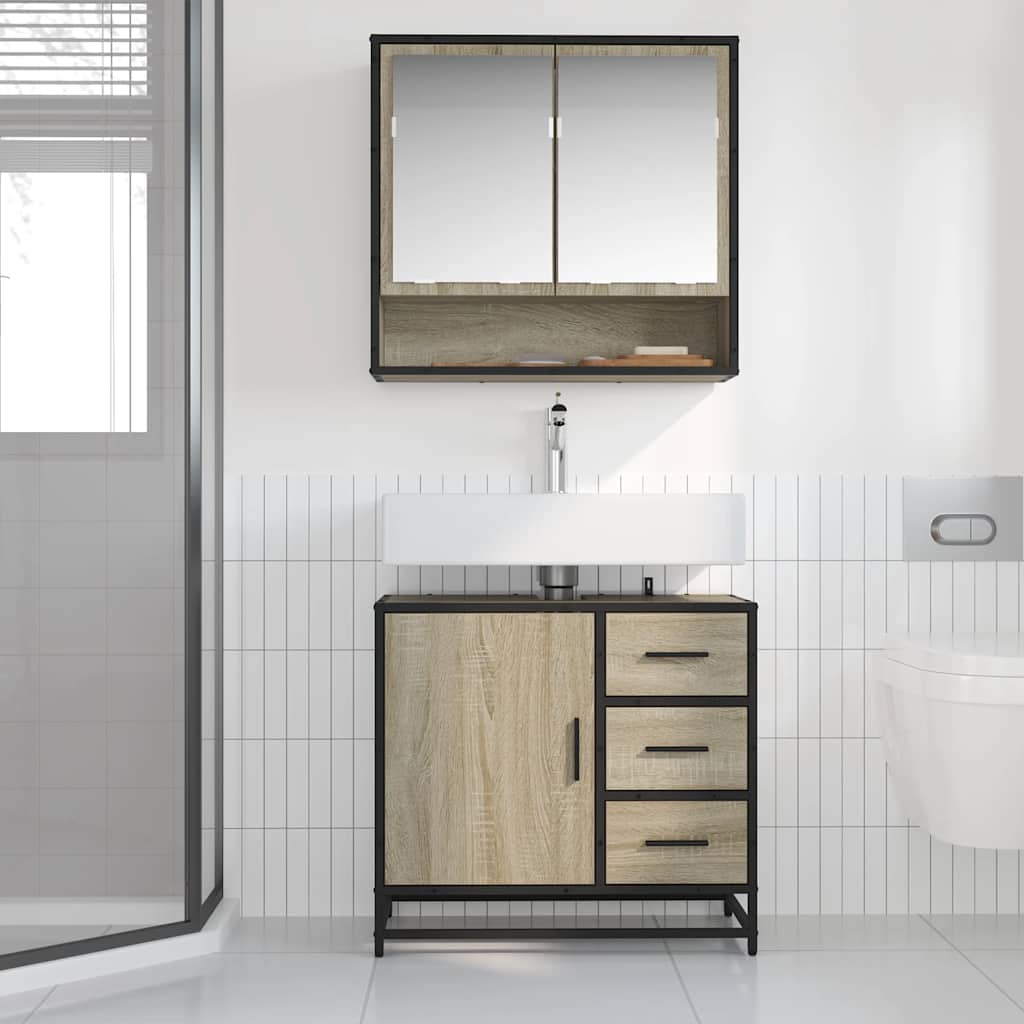 Mobile Lavabo da Bagno Rovere Sonoma 65x33x60 cm in Truciolato | homemem39