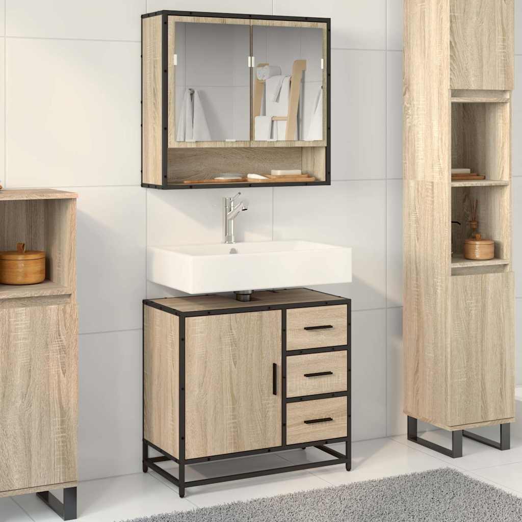 Mobile Lavabo da Bagno Rovere Sonoma 65x33x60 cm in Truciolato | homemem39