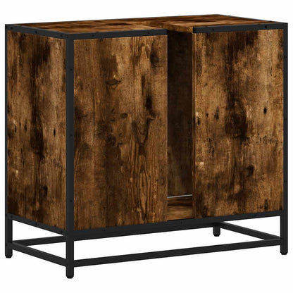 Mobile Lavabo Bagno Rovere Fumo 65x33x60 cm Legno Multistrato
